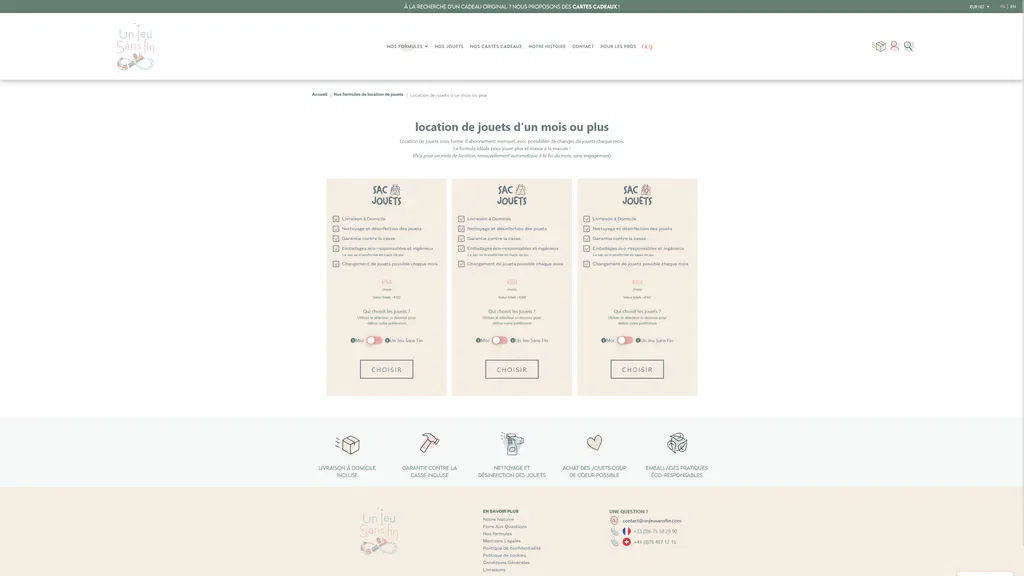 un jeu sans fin formules